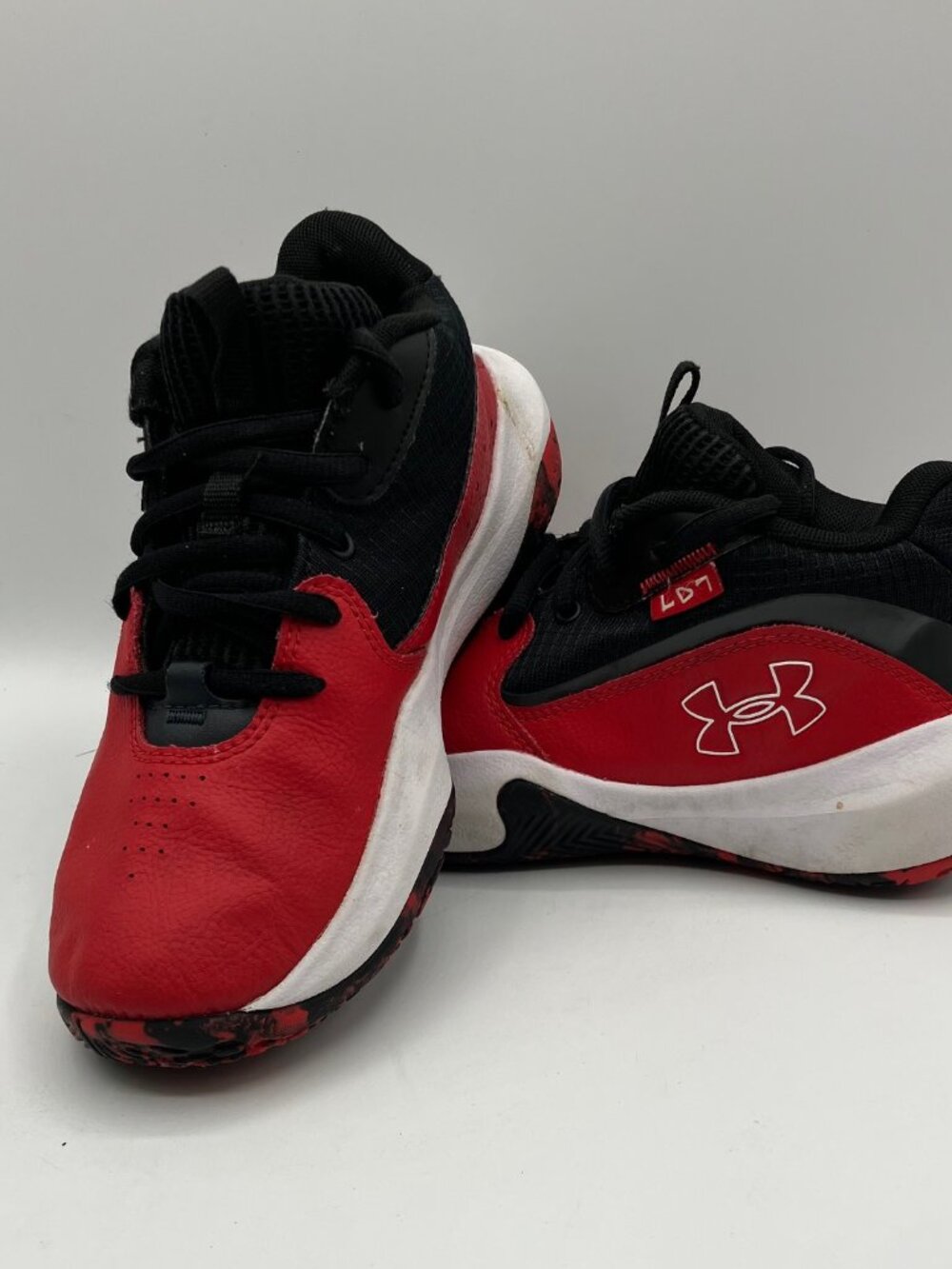 Under Armour Lockdown Basketball Shoes 7 Youth Red Colorway Good Condition